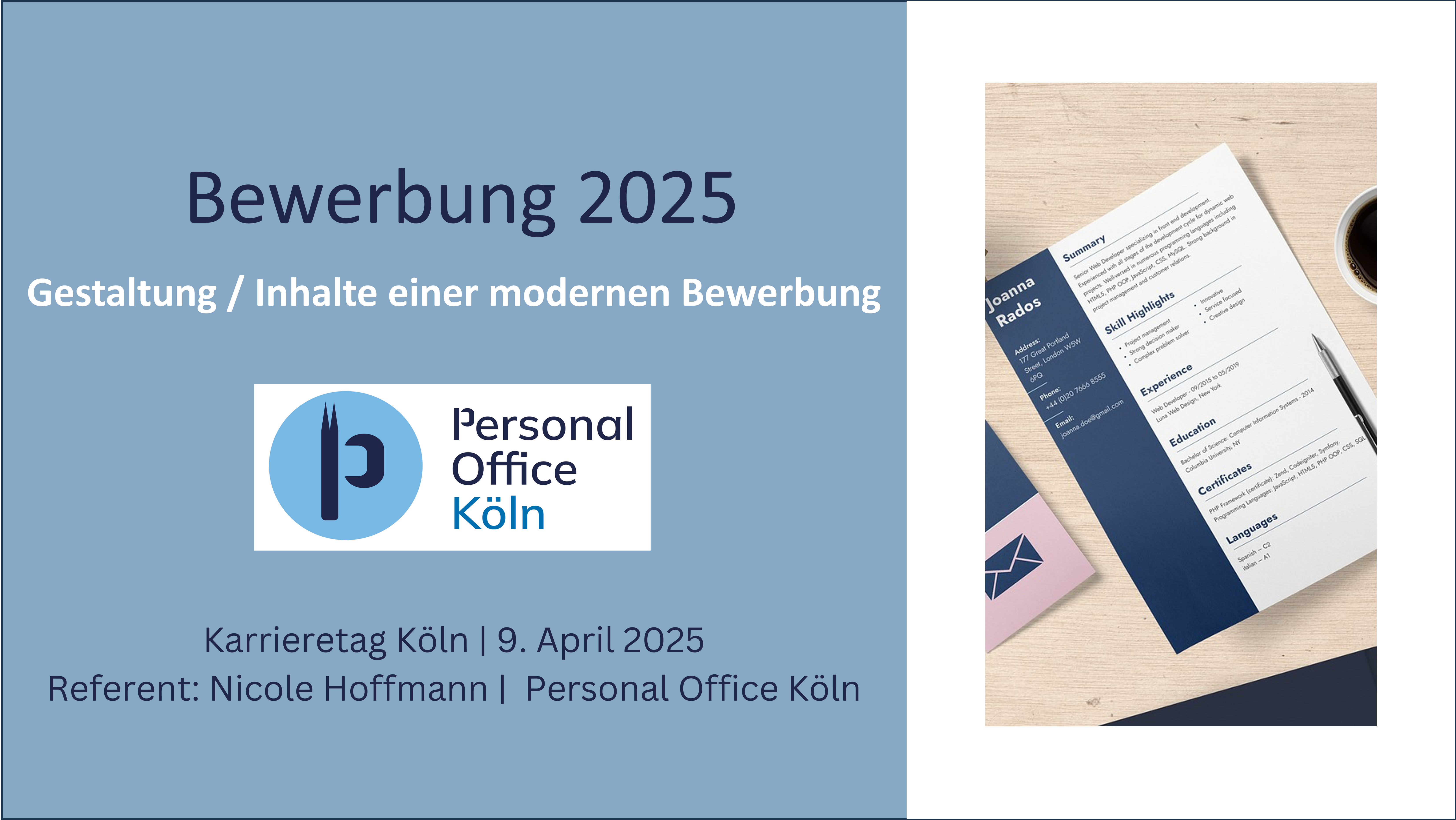 Workshop Bewerbung 09.04.2025 Personal Office Koln